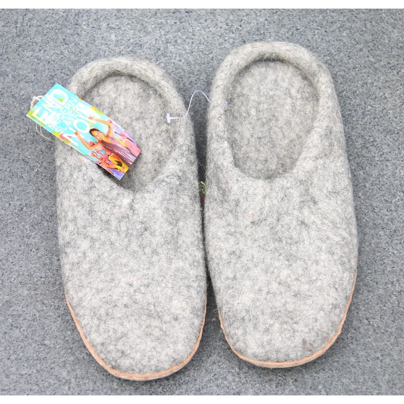 Håndlavet filt hjemmesko, lysegrå