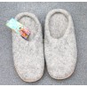 Håndlavet filt hjemmesko, lysegrå