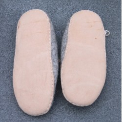 Håndlavet filt hjemmesko, lysegrå