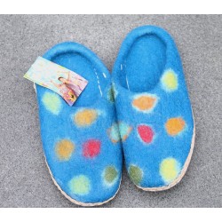 Håndlavet filt hjemmesko, blå