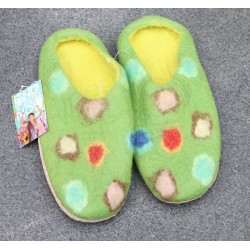 Håndlavet filt hjemmesko, lysegrøn