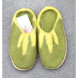 Håndlavet filt hjemmesko, mellemgrøn