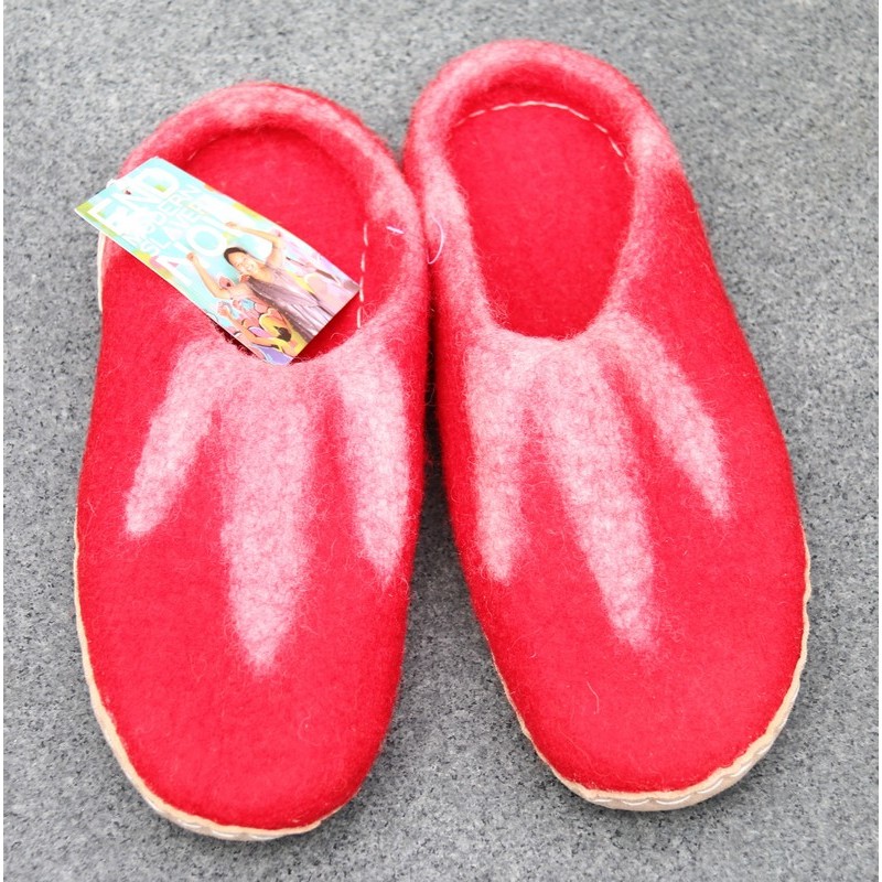 Håndlavet hjemmesko, rød