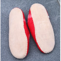 Håndlavet hjemmesko, rød