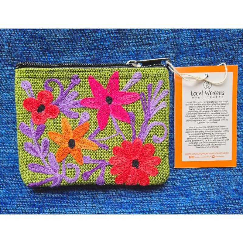 Håndlavet møntpung, lysegrøn